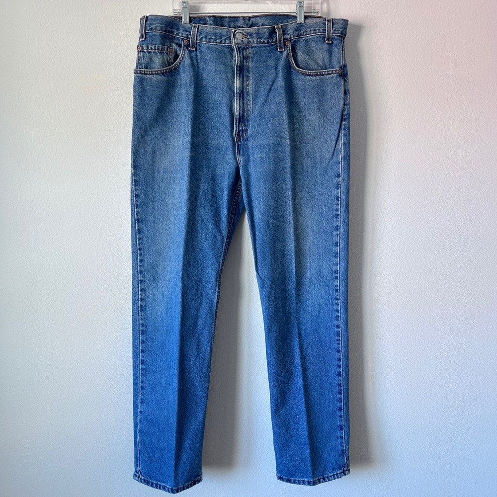 Levi's 505  W42 L32‎ Regular Fit Straight Leg Jeans Mens Blue